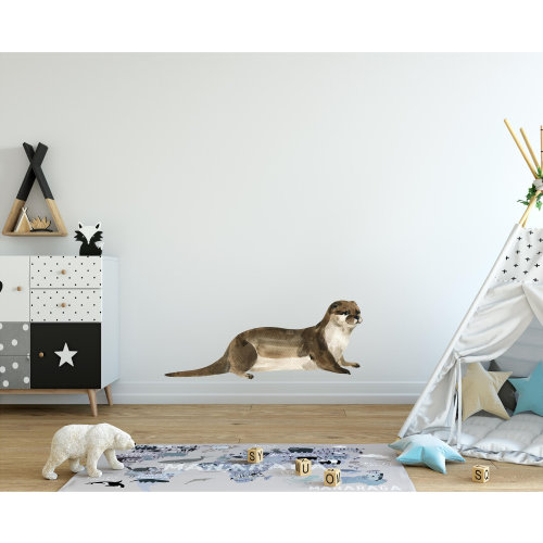 Otter #1 Wall Decal Aquatic Animal Ocean Sea Life Removable Fabric Wall Sticker