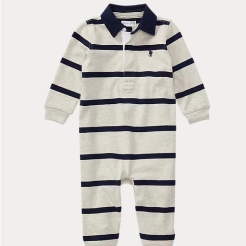 Baby Boys' Striped Cotton Rugby Coverall | Ralph Lauren