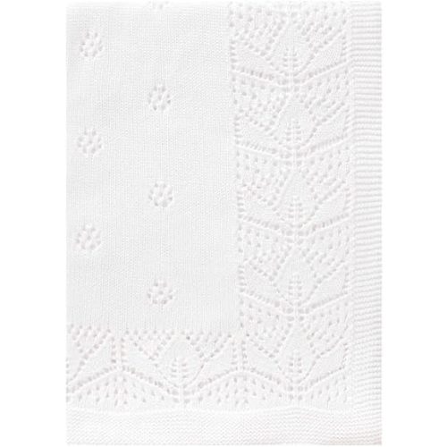 LAWKUL Cellular Blanket Baby 100% Cotton Knitted Soft Knit Crochet Blankets for Newborn Boy Girls Infants White 100x80cm