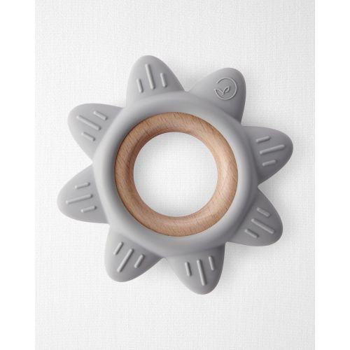 Baby Little Planet Silicone & Wood Teether - Grey