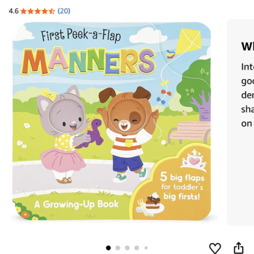 Manners - A Growing-Up Book: Board Book With Big Flaps, Ages 1 to 3 (First Peek-a-Flap: Growing Up)