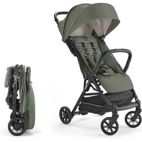 Inglesina Quid 2 Stroller - Crocodile Green - Ultra Compact Lightweight Travel Stroller, Babies and Toddlers, Airplane Overhead Foldable, Reclining Seat Collapsible Canopy, 3 Months - 50 lbs, BPA Free