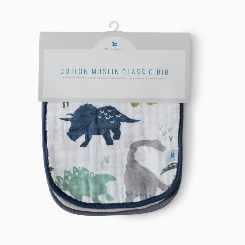 Cotton Muslin Classic Bib (3 Pack) - Dinosaur Friends