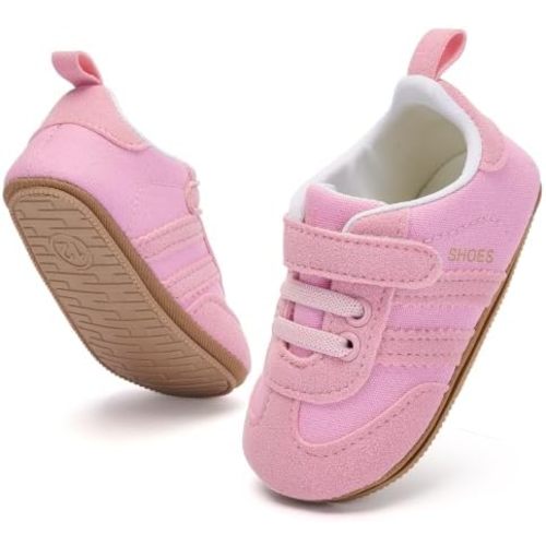 BACSAC Baby Shoes for Boys Girls Non Slip Low Top Infant Walking Shoes Breathable Comfort Toddler Walker Shoes Pull On Newborn Baby Sneakers 3 6 9 12 Months