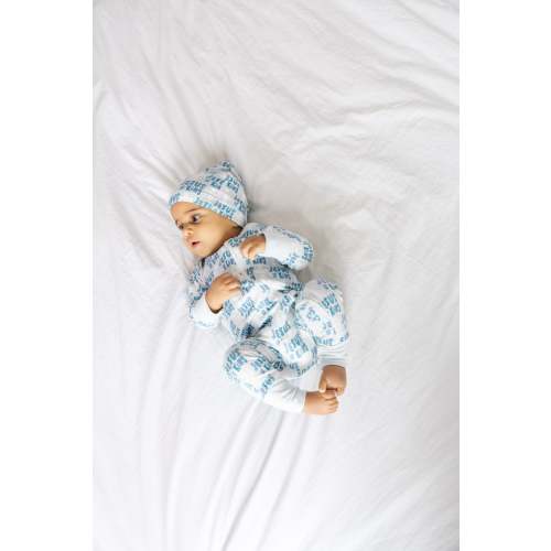 Jesus Is King Blue PJ Footless Onesie Bamboo – Holy Pals