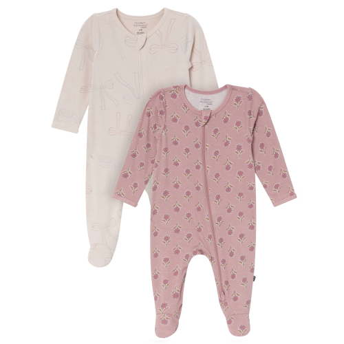 Modern Moments by Gerber Neutral Two-Way Zip Viscose Sleep ´N Play Footed Pajama, 2-Pack, Sizes Newborn - 24 Months
