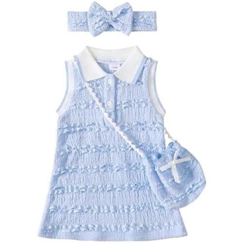 Renotemy Infant Baby Girl Dress Toddler Girl Summer Clothes Outfits Gifts Sport Casual Sundress Polo Dresses for Girls