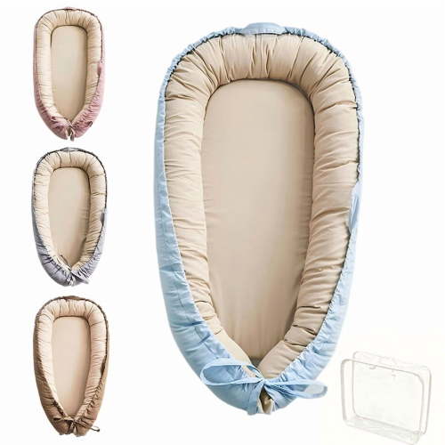 LOVE MAGE Baby Playmat for 0-24 Months, Portable Infant Lounger with Carry Handle – pink