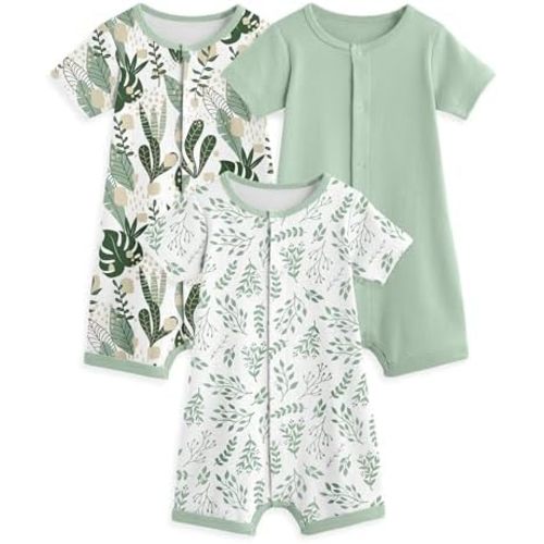 Yoofoss Baby Boy Romper 0-18 Months 100% Organic Cotton Newborn Summer Clothes Short Sleeve Baby Outfit Soft Breathbale