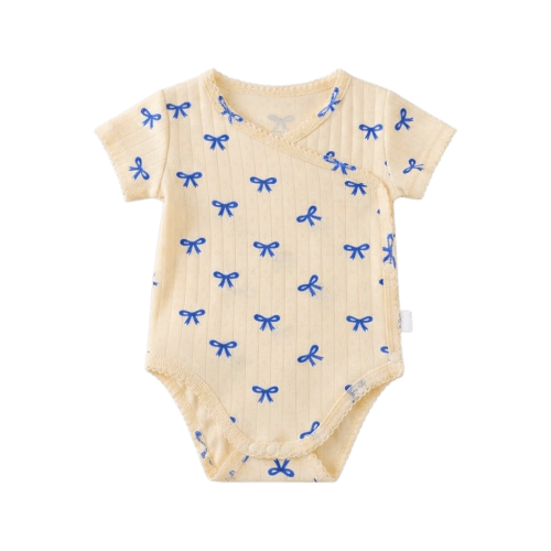 Blue Bow Baby Bodysuit | Petit Hollow