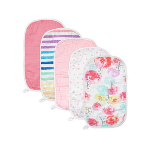 Honest Baby Clothing Organic Cotton Boy/Girl Multi-Layer Woven Burp Cloths, One Size, 5-Pack