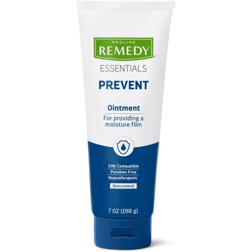 Medline Remedy Essentials Ointment (7 oz Tube), Unscented, Moisturizing Breathable Film, Aloe, Vitamins A, D & E, Soothing Incontinence Care for Adults & Elderly, Hypoallergenic, Paraben Free