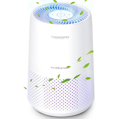 Air Purifiers for Bedroom, H13 HEPA Air Purifiers - Covers Up to 1074 ft² - 24dB Ultra-Quiet Sleep Mode, 360° Outlet Air Cleaner, Perfect for Home, Pets (White)