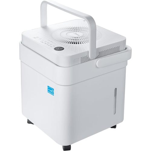 Midea Cube 50 Pint Dehumidifier for Basement and Rooms at Home, Smart Control, Compatible with Alexa (White), Drain Hose Included