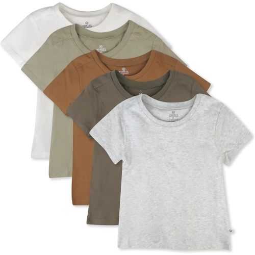 HonestBaby Multipack Short Sleeve T-Shirt Tee 100% Organic Cotton Infant Baby, Toddler, Little Kids Boys, Girls, Unisex