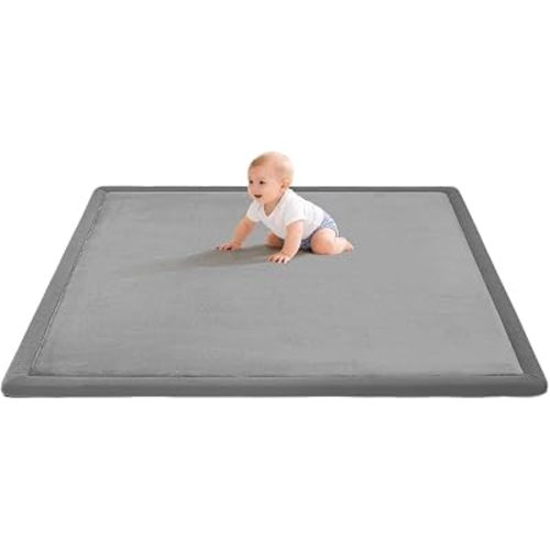 AEOCOO 60x80'' Baby Play Mats for Floor, 1.3'' Thick Cushioning Rug, Grey