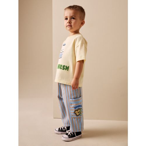 Blue/Rust Brunch Stripe Side Pocket Wide Trousers (3mths-7yrs)