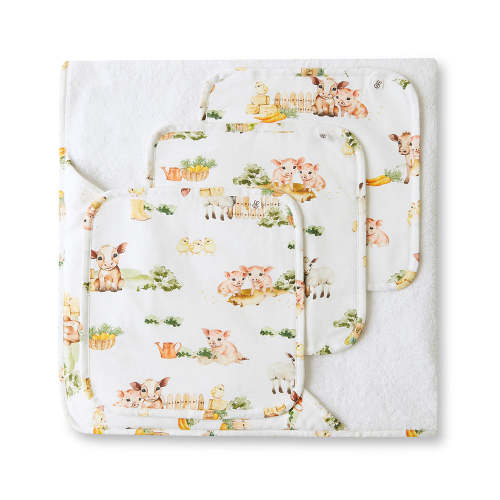 Farm Organic Baby Towel & Wash Cloth Set