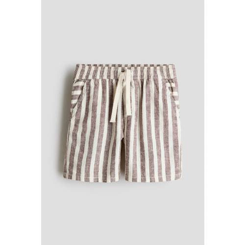 LINEN-BLEND DRAWSTRING SHORTS/2T