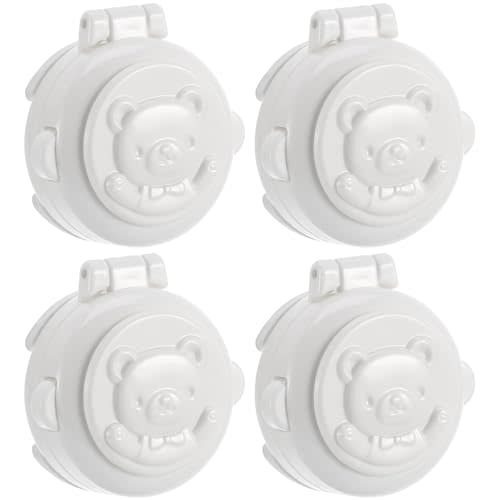 Homoyoyo 4Pcs Children Safety Button Security Lock Child Proof Car Computer Washing Machine Stove Key Start Button Protection Cover Baby Safety Lock Pressing Device 1.77X1.77X0.59inch