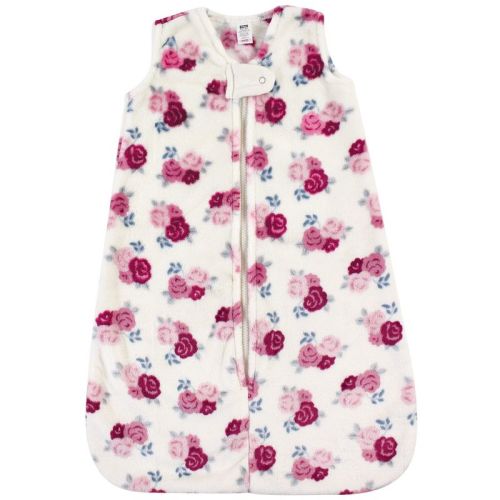 Hudson Baby Infant Girls Plush Sleeping Bag, Sack, Blanket, Pink Floral, 6-12 Months