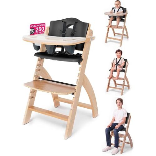 Abiie Beyond Junior Convertible Wooden High Chair with Removable Tray