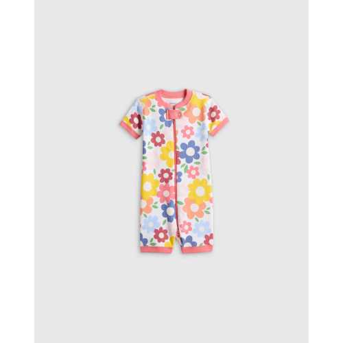 100% Organic Cotton Shortie Onesie Pajama in Pop Floral