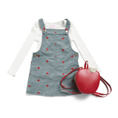 Toddler Girls 2pc Embroidered Corduroy Dress And Top Set With Backpack | Toddler Girl Dresses | Marshalls