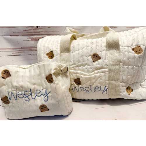 Custom Hand Embroidered Baby/Toddler Travel Bag &/or Diaper Caddy Bag -Perfect for vacation, trips to Grandma’s, or even as a hospital bag!
