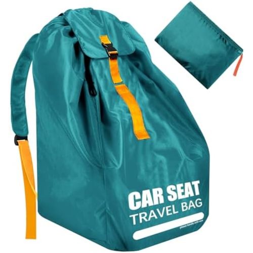 Car Seat Travel Bag for Airplane, Large Car Seat Bags for Air Travel with Padded Straps, Gate Check Storage Bag/Backpack for Car Seat Airport, Carseat Cover Travel - Baby Travel Essentials for Flying
