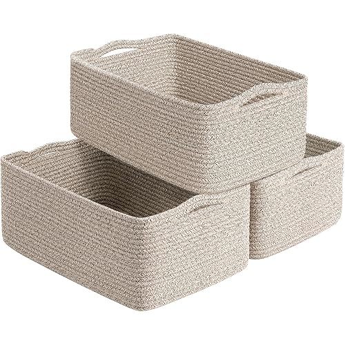 Goodpick 3 Pack Large Storage Baskets for Closet, 15" x 9.5" x 6"