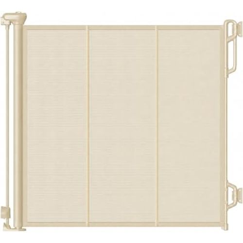 Spaceany Reinforced Retractable Baby Gate or Mesh Dog Gate,Easy to Use for Stairs, Doorways, Hallways, Indoor, Outdoor, Wide Pet Gate 33.5" Tall, Extends to 45" Wide, Cream