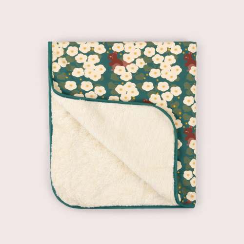 Hedgerow Sherpa Hooded Organic Baby Blanket