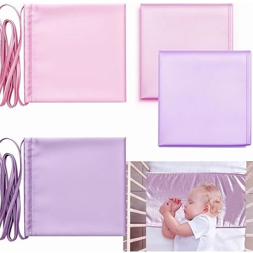 2 Pcs Satin Bassinet Sheet Baby Hair Protect Soft Silk Feeling Sheet Baby Bassinet for Rectangle Cradle Pad Mattress Newborn Infant (Pink+Purple)