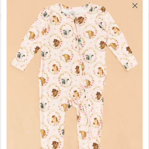 Floral Farm Friends Footie