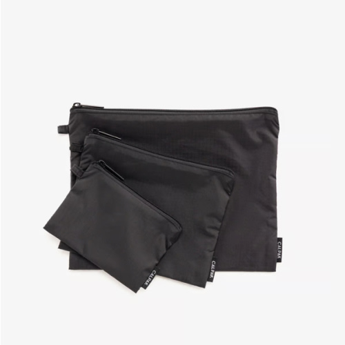 Compakt Zippered Pouch Set in Black | CALPAK