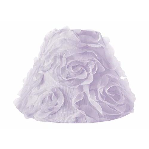 Sweet Jojo Designs Purple Floral Rose Lamp Shade - Solid Light Lavender Flower Luxurious Elegant Princess Vintage Boho Shabby Chic Luxury Glam High End Roses