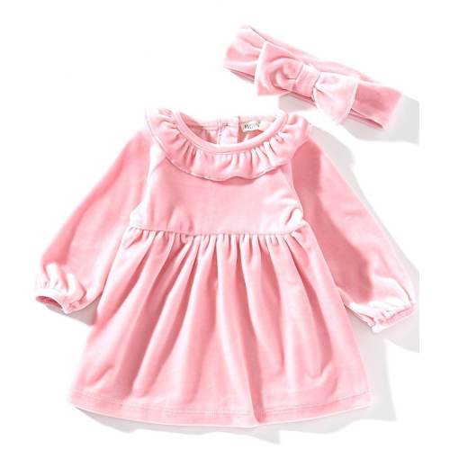 Adventurewear 360 Baby Girls Velvet Ruffle Dress