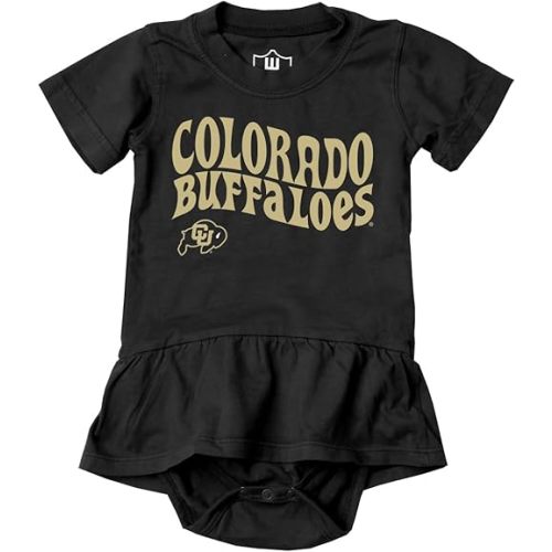 Wes and Willy College Sports Fan Baby Girls Ruffle Hopper Romper