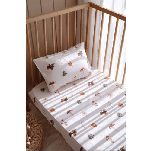 Organic Cotton Satin Fitted Baby Sheets - Forest Patterned Soft Crib Sheets - Affordable Toddler Kids Bedding Products - Unique Baby Gifts