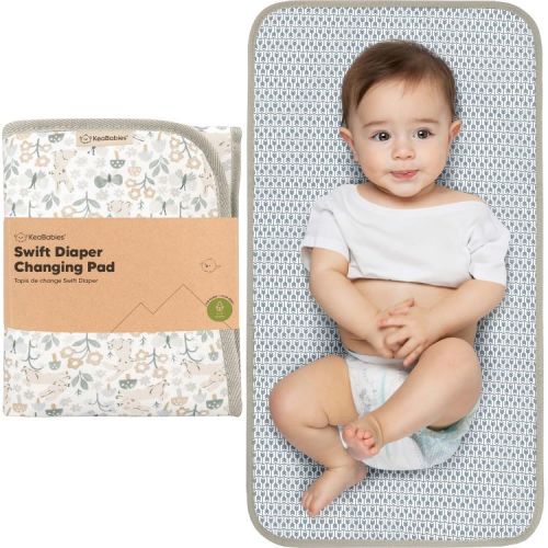 KeaBabies Swift Portable Diaper Changing Pad, Portable Waterproof Diaper Changing Pad for Baby, Travel Changing Pad for Diaper Bag (Prairie)