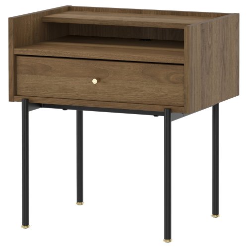 RÅDMANSÖ Nightstand - brown walnut effect 21 1/4x15 1/8x22 7/8 "