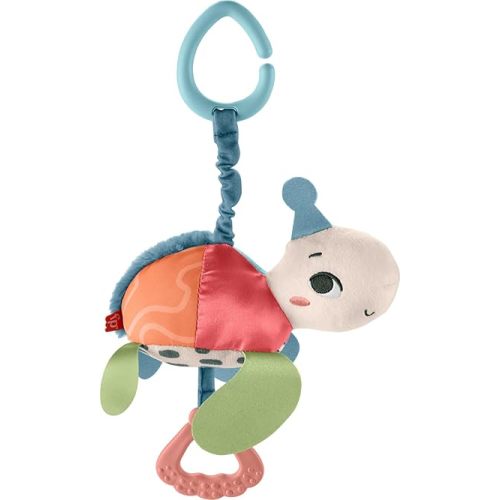 Fisher-Price Baby Stroller Toy Planet Friends Sea Me Bounce Turtle with Teether, Bouncing Motion & Sounds for Newborns