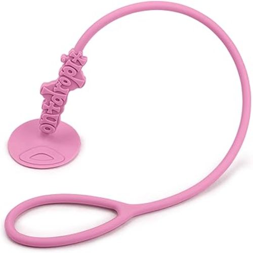 Don't Drop It ® Silicone Suction Cup Strap Tether - Keep Cups, Bottles, Toys, and More from Hitting The Floor - Easily Attaches to Smooth Sufaces on High Chairs, Tables, Bouncers, Walker Trays, etc.