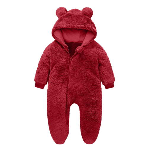 tarylea Newborn Baby Girl Boy Clothes Full Zipper Footies Plush Romper Long Sleeve Solid Color Jumpsuits Casual Comfy Cute Winter Warm Rompers for 0-12 Months