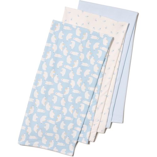 Amazon Essentials x Sofia Grainge Unisex Babies' Swaddle Blanket, Pack of 3, Bunnies/Pale Blue/Polar Bear, One Size