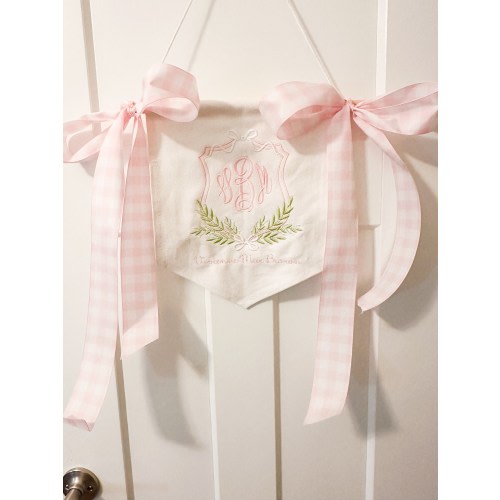Baby girl banner, Baby girl Door hanger, Newborn announcement, Decor