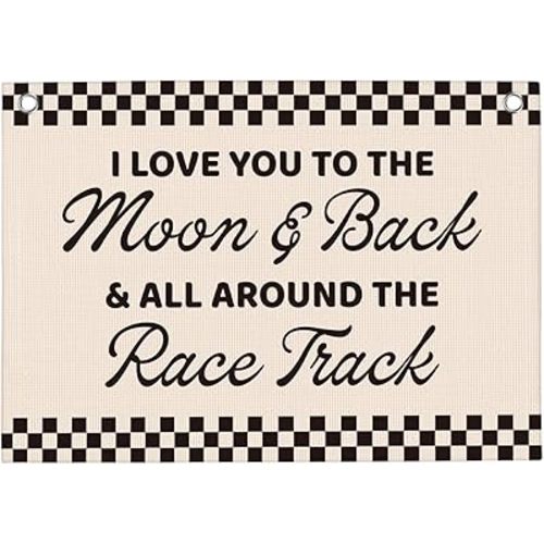 Race Car Bedroom Decor Toddler Boy Room Decor for Wall Boho Racing Checkered Decorations Banner for Boys Room Playroom Nursery 20 x 30 inches A03