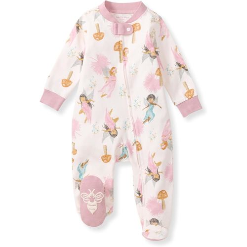 Burt's Bees Baby Girls' Organic Cotton Sleep and Play Footed Pajamas