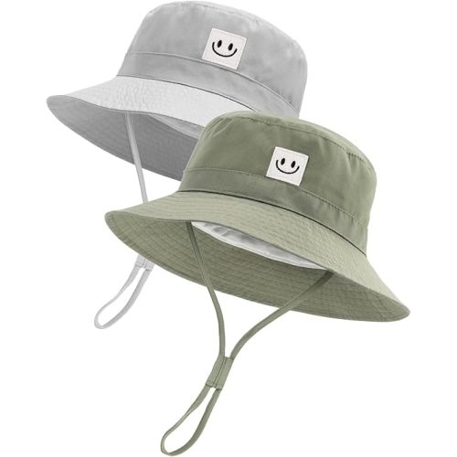 FURTALK Baby Sun Hat Smile Face Toddler Boys Girls Bucket Hat 0-5 Years Kids UPF 50+ Sun Protection Summer Hats